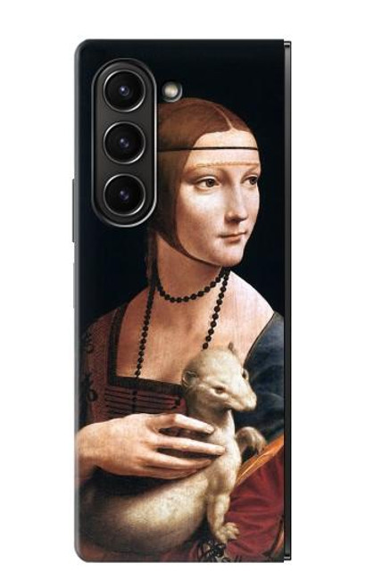 W3471 Lady Ermine Leonardo da Vinci Hülle Schutzhülle Taschen Flip für Samsung Galaxy Z Fold 5