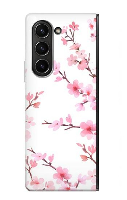 W3707 Pink Cherry Blossom Spring Flower Hülle Schutzhülle Taschen Flip für Samsung Galaxy Z Fold 5