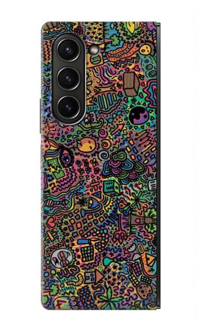 W3815 Psychedelic Art Hülle Schutzhülle Taschen Flip für Samsung Galaxy Z Fold 5