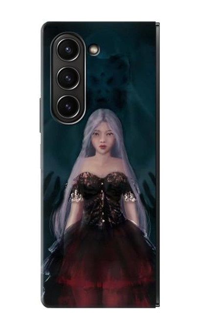 W3847 Lilith Devil Bride Gothic Girl Skull Grim Reaper Hülle Schutzhülle Taschen Flip für Samsung Galaxy Z Fold 5