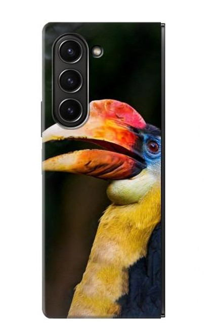 W3876 Colorful Hornbill Hülle Schutzhülle Taschen Flip für Samsung Galaxy Z Fold 5