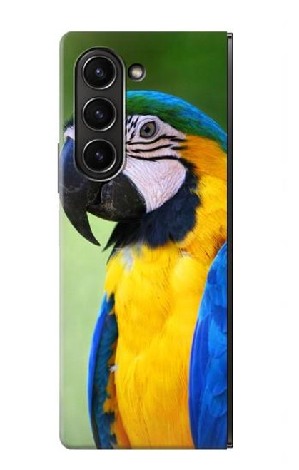 W3888 Macaw Face Bird Hülle Schutzhülle Taschen Flip für Samsung Galaxy Z Fold 5