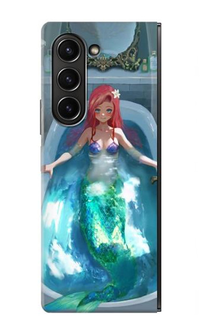 W3911 Cute Little Mermaid Aqua Spa Hülle Schutzhülle Taschen Flip für Samsung Galaxy Z Fold 5