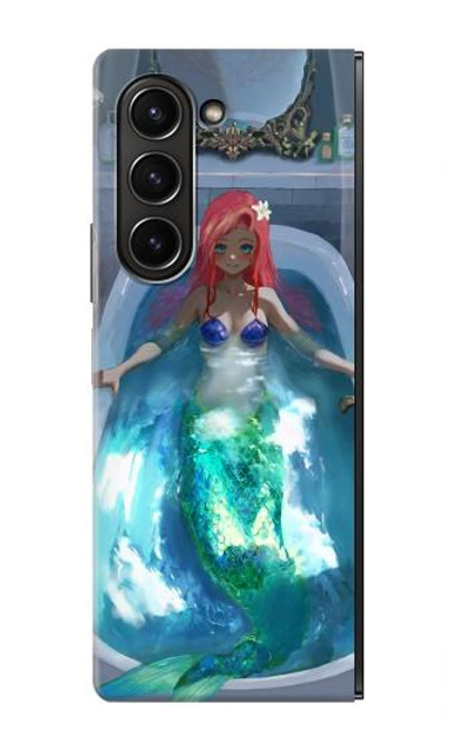 W3912 Cute Little Mermaid Aqua Spa Hülle Schutzhülle Taschen Flip für Samsung Galaxy Z Fold 5