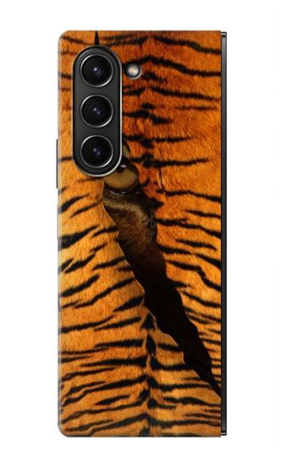 W3951 Tiger Eye Tear Marks Hülle Schutzhülle Taschen Flip für Samsung Galaxy Z Fold 5