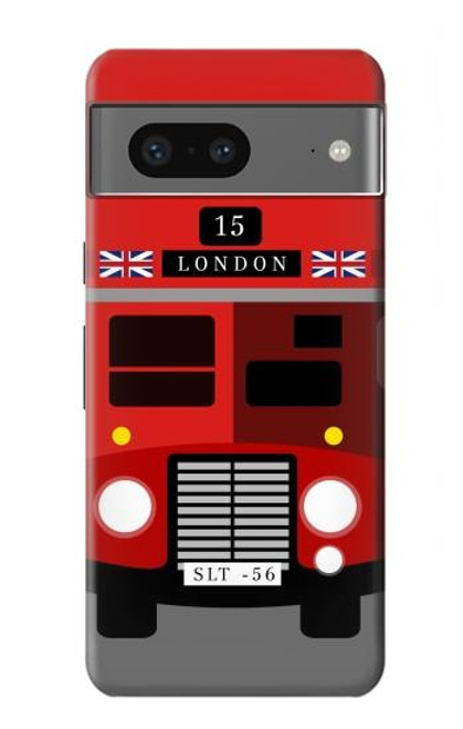 W2058 England British Double Decker Bus Hülle Schutzhülle Taschen und Leder Flip für Google Pixel 7a