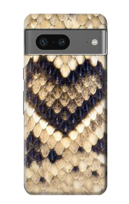 W3417 Diamond Rattle Snake Graphic Print Hülle Schutzhülle Taschen und Leder Flip für Google Pixel 7a