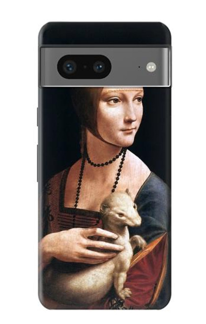 W3471 Lady Ermine Leonardo da Vinci Hülle Schutzhülle Taschen und Leder Flip für Google Pixel 7a