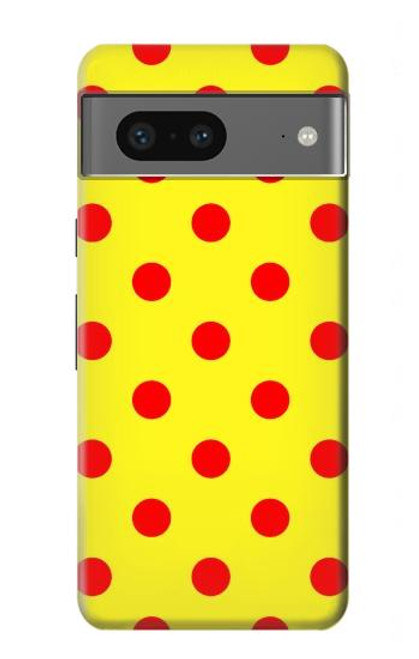 W3526 Red Spot Polka Dot Hülle Schutzhülle Taschen und Leder Flip für Google Pixel 7a