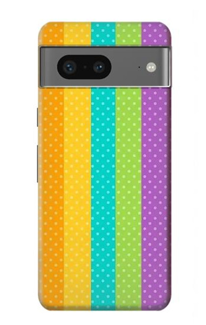 W3678 Colorful Rainbow Vertical Hülle Schutzhülle Taschen und Leder Flip für Google Pixel 7a