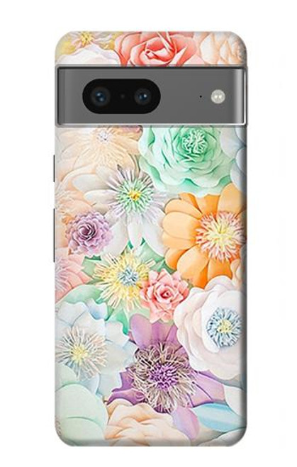 W3705 Pastel Floral Flower Hülle Schutzhülle Taschen und Leder Flip für Google Pixel 7a