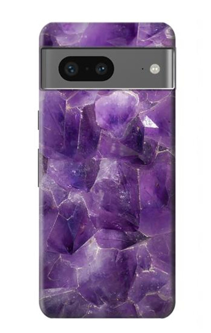 W3713 Purple Quartz Amethyst Graphic Printed Hülle Schutzhülle Taschen und Leder Flip für Google Pixel 7a