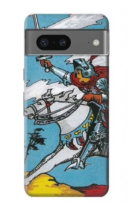 W3731 Tarot Card Knight of Swords Hülle Schutzhülle Taschen und Leder Flip für Google Pixel 7a