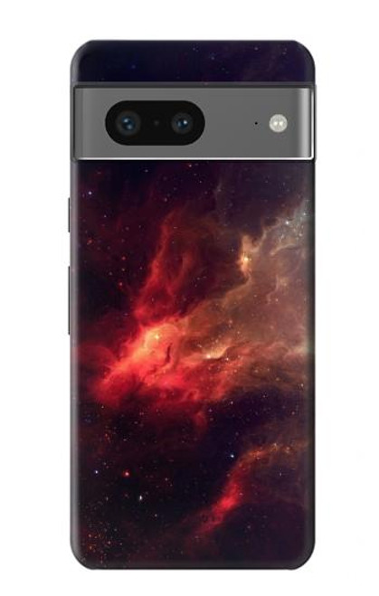 W3897 Red Nebula Space Hülle Schutzhülle Taschen und Leder Flip für Google Pixel 7a