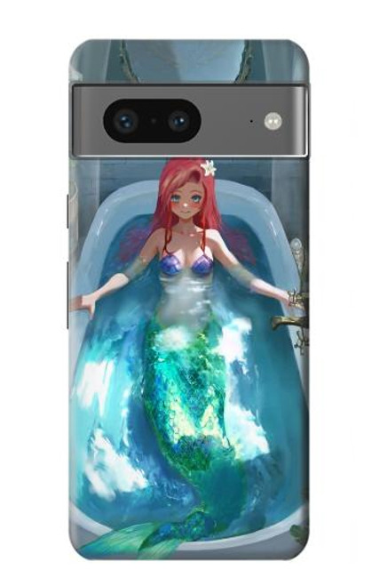 W3911 Cute Little Mermaid Aqua Spa Hülle Schutzhülle Taschen und Leder Flip für Google Pixel 7a