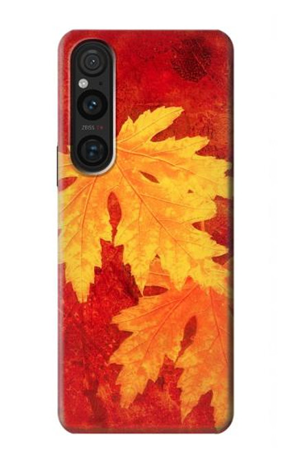W0479 Maple Leaf Hülle Schutzhülle Taschen und Leder Flip für Sony Xperia 1 V