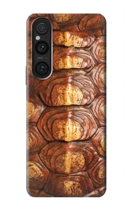 W0579 Turtle Carapace Hülle Schutzhülle Taschen und Leder Flip für Sony Xperia 1 V