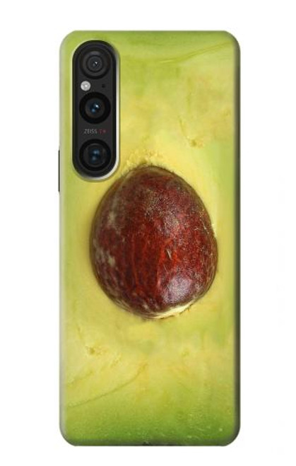 W2552 Avocado Fruit Hülle Schutzhülle Taschen und Leder Flip für Sony Xperia 1 V