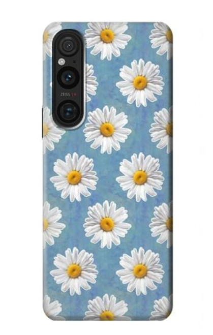W3454 Floral Daisy Hülle Schutzhülle Taschen und Leder Flip für Sony Xperia 1 V