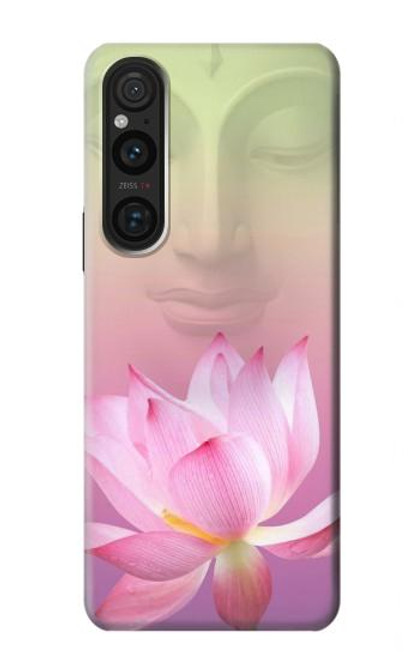 W3511 Lotus flower Buddhism Hülle Schutzhülle Taschen und Leder Flip für Sony Xperia 1 V