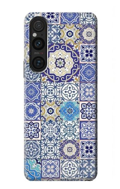 W3537 Moroccan Mosaic Pattern Hülle Schutzhülle Taschen und Leder Flip für Sony Xperia 1 V