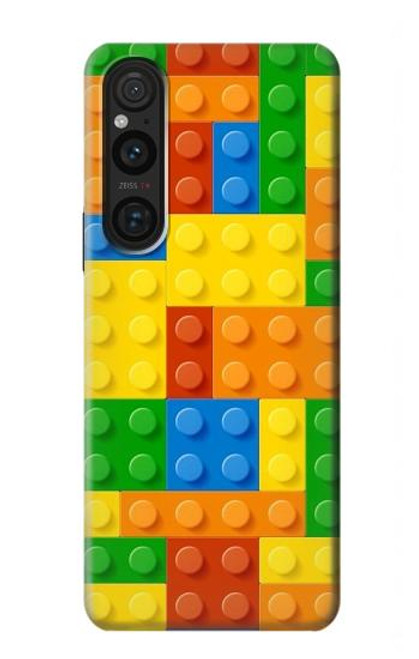 W3595 Brick Toy Hülle Schutzhülle Taschen und Leder Flip für Sony Xperia 1 V