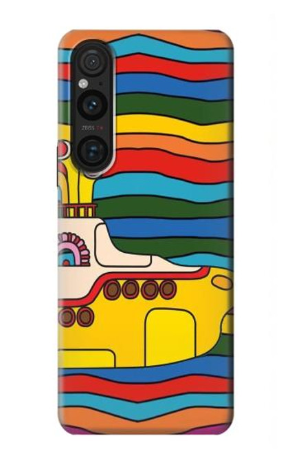 W3599 Hippie Submarine Hülle Schutzhülle Taschen und Leder Flip für Sony Xperia 1 V