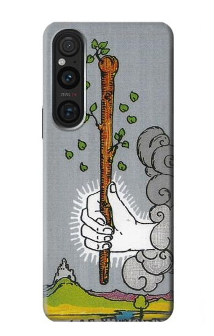 W3723 Tarot Card Age of Wands Hülle Schutzhülle Taschen und Leder Flip für Sony Xperia 1 V