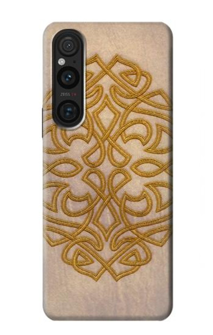 W3796 Celtic Knot Hülle Schutzhülle Taschen und Leder Flip für Sony Xperia 1 V