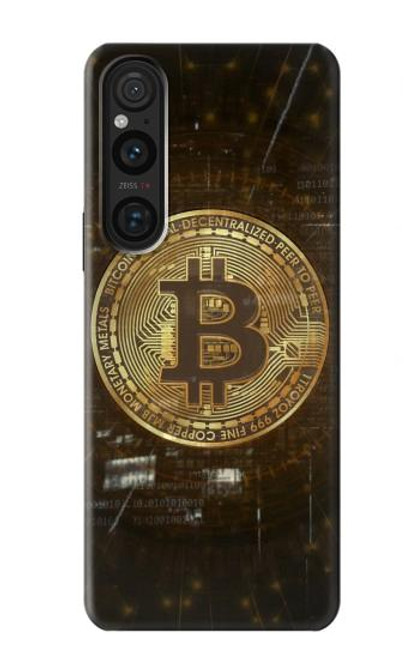 W3798 Cryptocurrency Bitcoin Hülle Schutzhülle Taschen und Leder Flip für Sony Xperia 1 V