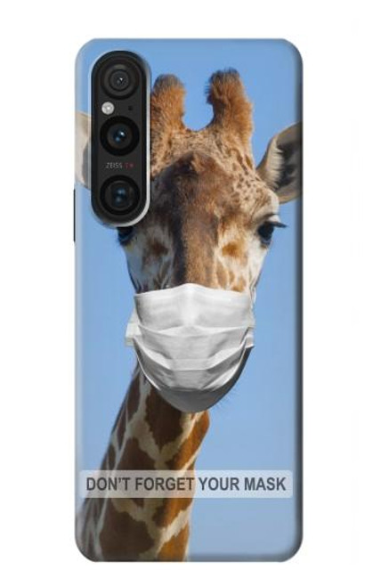 W3806 Funny Giraffe Hülle Schutzhülle Taschen und Leder Flip für Sony Xperia 1 V