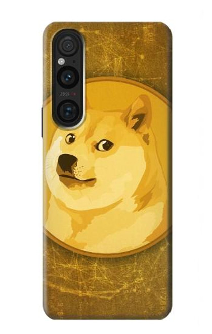 W3826 Dogecoin Shiba Hülle Schutzhülle Taschen und Leder Flip für Sony Xperia 1 V