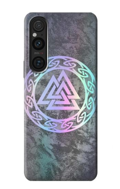 W3833 Valknut Odin Wotans Knot Hrungnir Heart Hülle Schutzhülle Taschen und Leder Flip für Sony Xperia 1 V