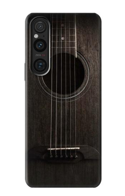 W3834 Old Woods Black Guitar Hülle Schutzhülle Taschen und Leder Flip für Sony Xperia 1 V