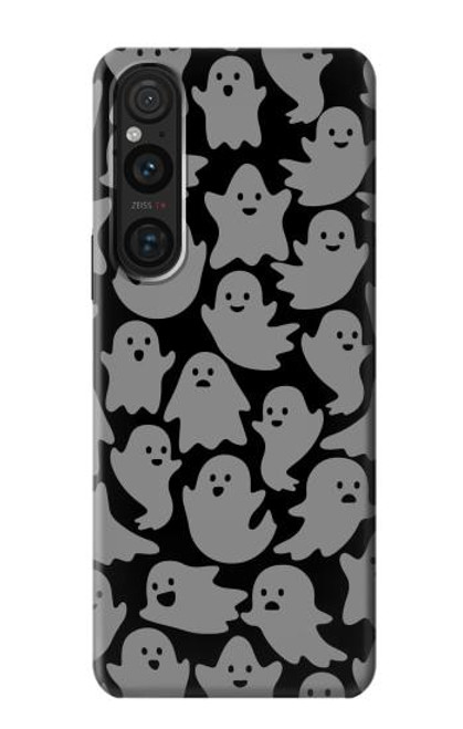 W3835 Cute Ghost Pattern Hülle Schutzhülle Taschen und Leder Flip für Sony Xperia 1 V