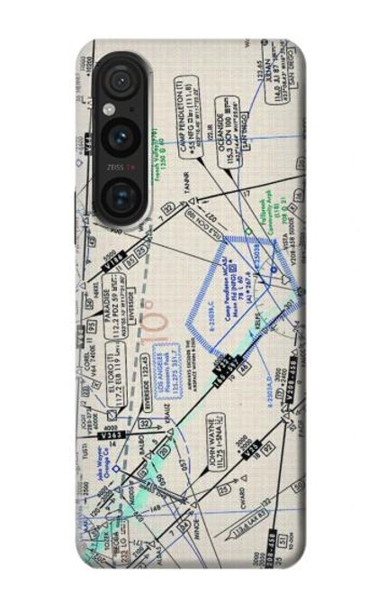 W3882 Flying Enroute Chart Hülle Schutzhülle Taschen und Leder Flip für Sony Xperia 1 V