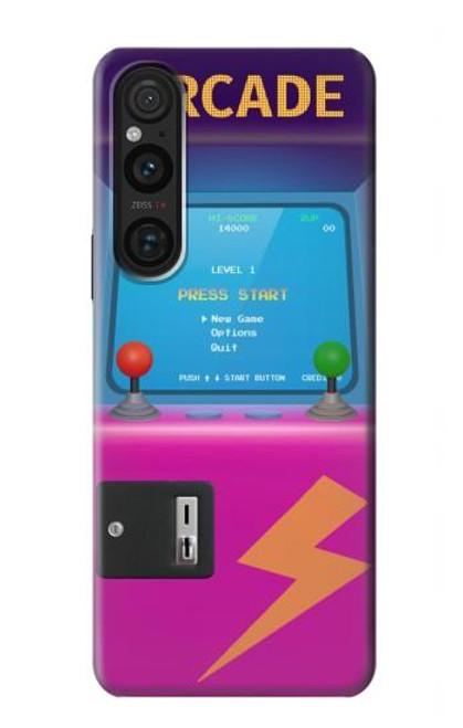 W3961 Arcade Cabinet Retro Machine Hülle Schutzhülle Taschen und Leder Flip für Sony Xperia 1 V