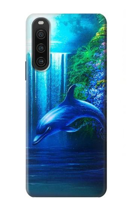 W0385 Dolphin Hülle Schutzhülle Taschen und Leder Flip für Sony Xperia 10 V