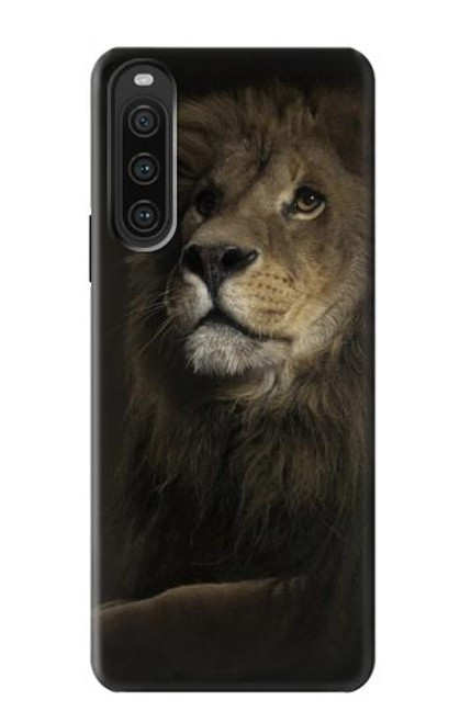 W0472 Lion Hülle Schutzhülle Taschen und Leder Flip für Sony Xperia 10 V