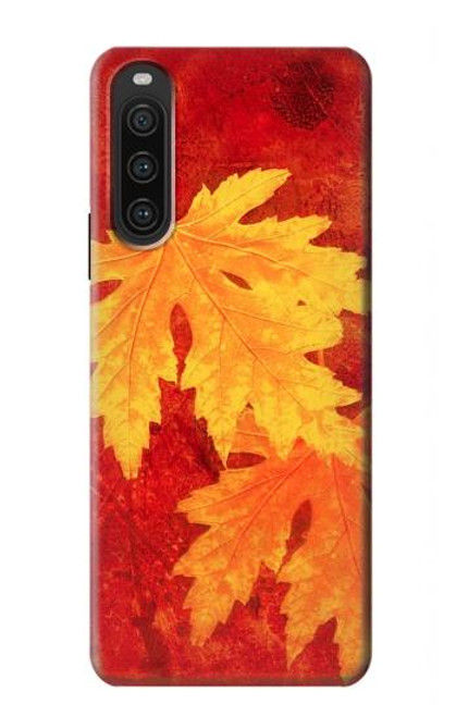 W0479 Maple Leaf Hülle Schutzhülle Taschen und Leder Flip für Sony Xperia 10 V