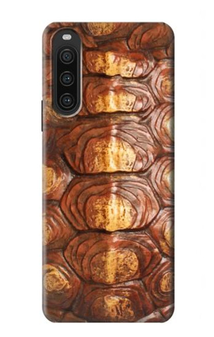 W0579 Turtle Carapace Hülle Schutzhülle Taschen und Leder Flip für Sony Xperia 10 V