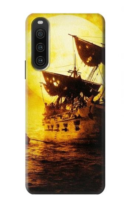 W0841 Pirates Black Pearl Hülle Schutzhülle Taschen und Leder Flip für Sony Xperia 10 V