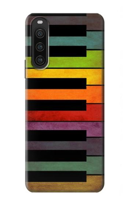 W3451 Colorful Piano Hülle Schutzhülle Taschen und Leder Flip für Sony Xperia 10 V