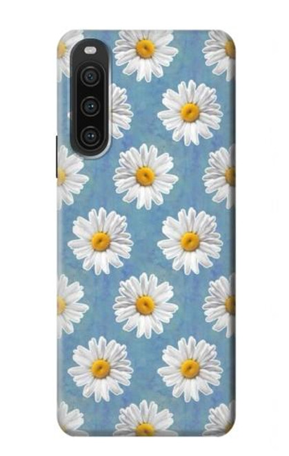 W3454 Floral Daisy Hülle Schutzhülle Taschen und Leder Flip für Sony Xperia 10 V