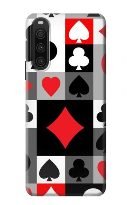 W3463 Poker Card Suit Hülle Schutzhülle Taschen und Leder Flip für Sony Xperia 10 V