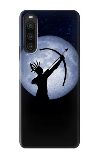 W3489 Indian Hunter Moon Hülle Schutzhülle Taschen und Leder Flip für Sony Xperia 10 V