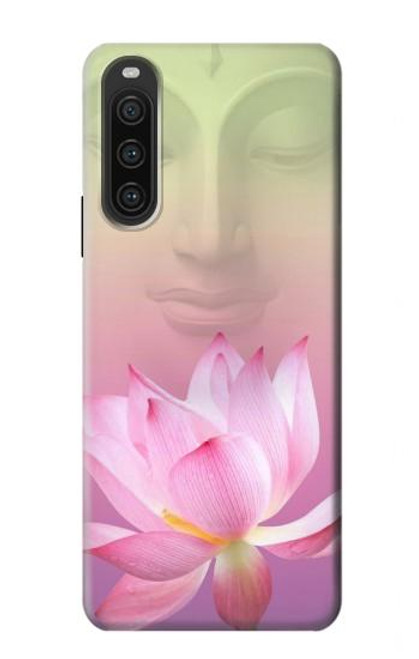 W3511 Lotus flower Buddhism Hülle Schutzhülle Taschen und Leder Flip für Sony Xperia 10 V