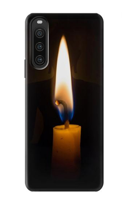 W3530 Buddha Candle Burning Hülle Schutzhülle Taschen und Leder Flip für Sony Xperia 10 V