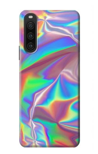 W3597 Holographic Photo Printed Hülle Schutzhülle Taschen und Leder Flip für Sony Xperia 10 V
