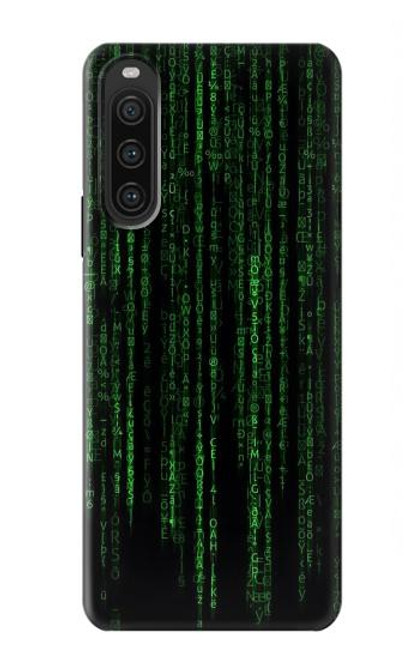 W3668 Binary Code Hülle Schutzhülle Taschen und Leder Flip für Sony Xperia 10 V